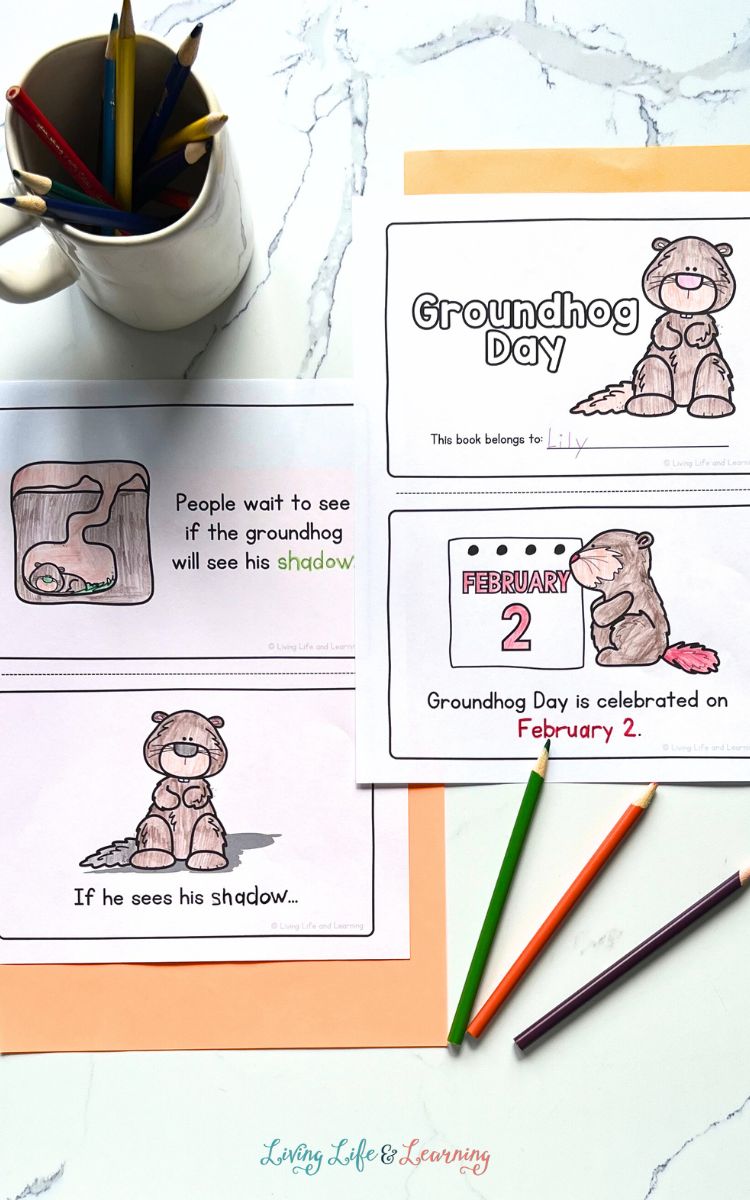 groundhog day printable book: learn about the weather